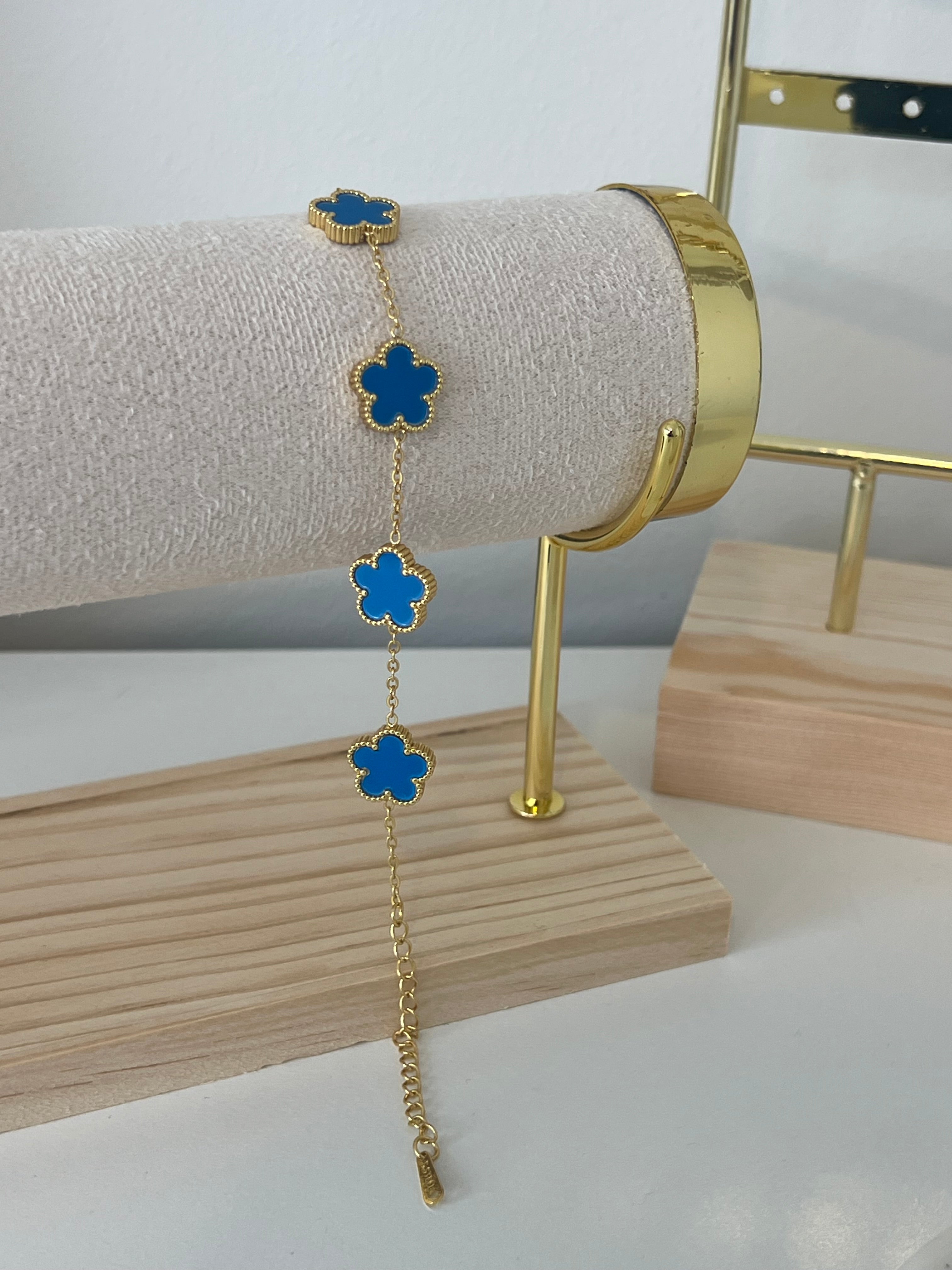 Ellie Clover Bracelet - Blue